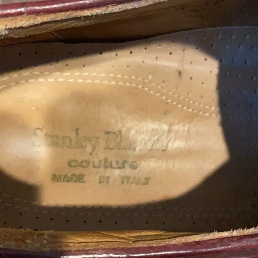 stanley blacker couture handmade in Italy size 12 in GUC reddish brown leather